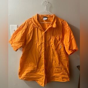 Men's Orange Short Sleeve Button Down Columbia XXL